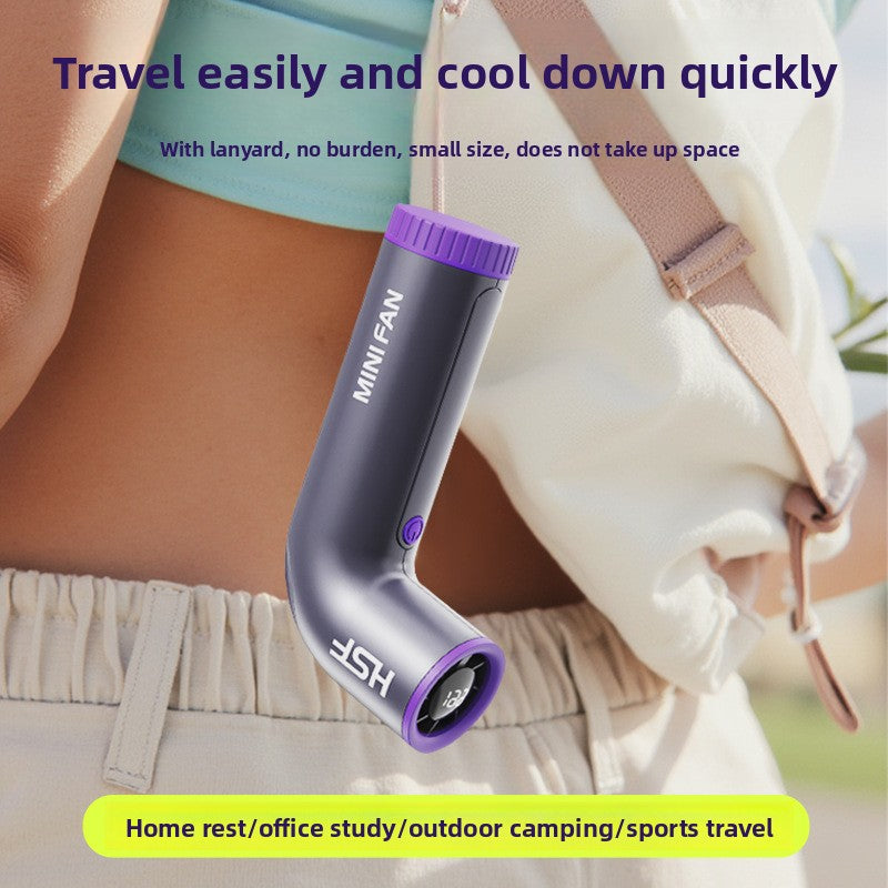 Portable Digital Display Handheld Fan with USB Charging