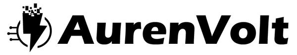 AurenVolt logo with a black and white design