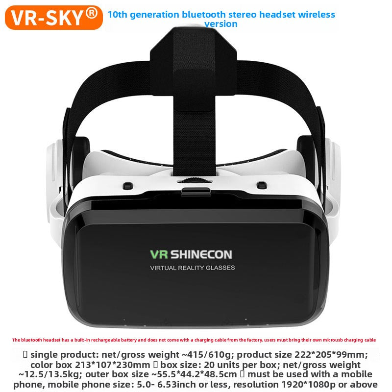 Wireless 3D Bluetooth VR Headset